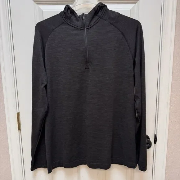 Lululemon Metal Vent Tech 1/4 Zip Hooded Pullover Mens Size XL Dark Grey Gym - Picture 1 of 7